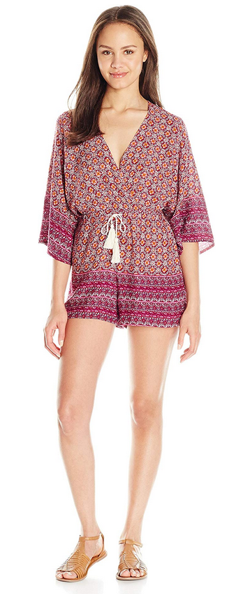 Angie Womens Bell Sleeve Romper
